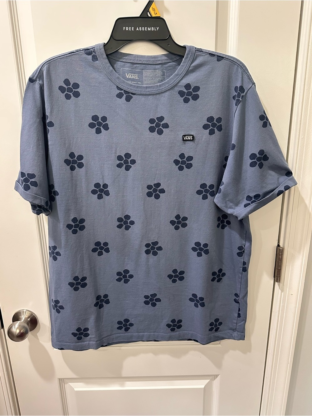 Vans Off The Wall Tee Blue Floral Allover Print T-Shirt Men’s Large
